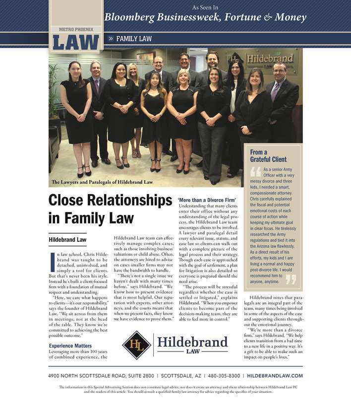 Scottsdale Arizona Divorce and Estate Planning Attorneys Featured in Blookberg Business Week, Money, and Fortune Magazines.